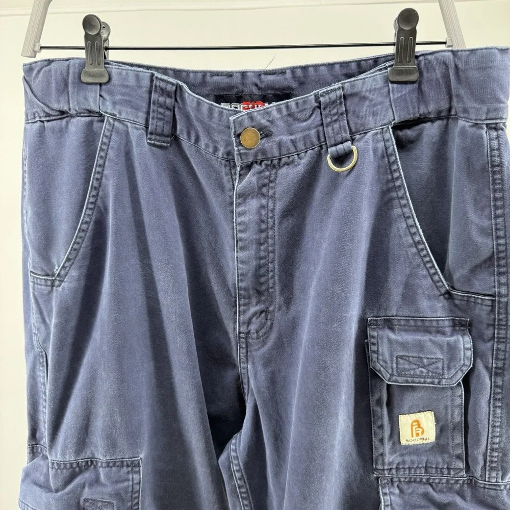 Bocomal FR Cargo Work Pants 36X32 Flame Resistant Hi Vis Reflective Utility Navy